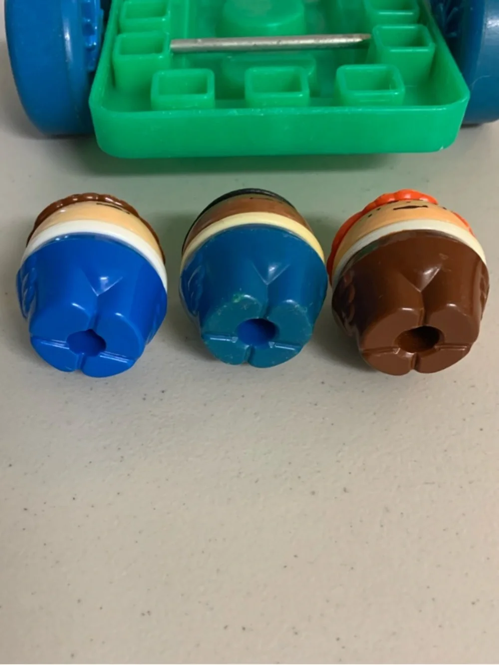 Vintage Little Tikes Waffle Blocks Chassis Car and 3 Toddle Tots Play Figures